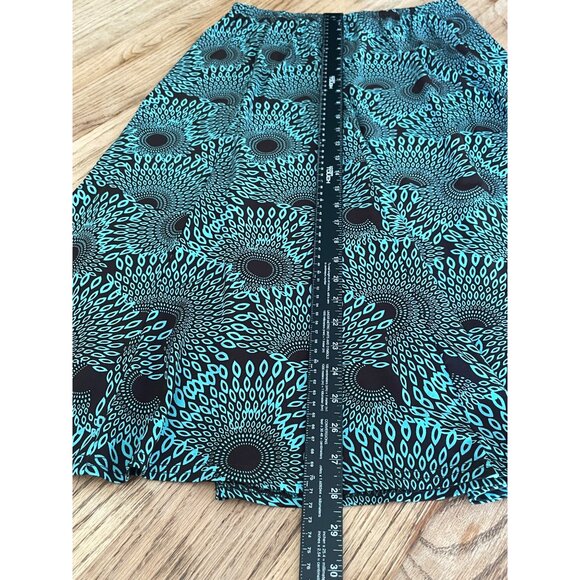 VTG Y2K N-Touch Midi Skirt Set Womens M Teal/Brown Print - Picture 9 of 10